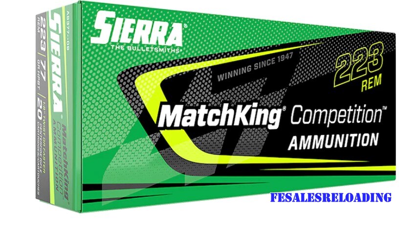 Sierra A9377-09 MatchKing Competition Ammo 223 Remington 77 Gr HPBT Box 20