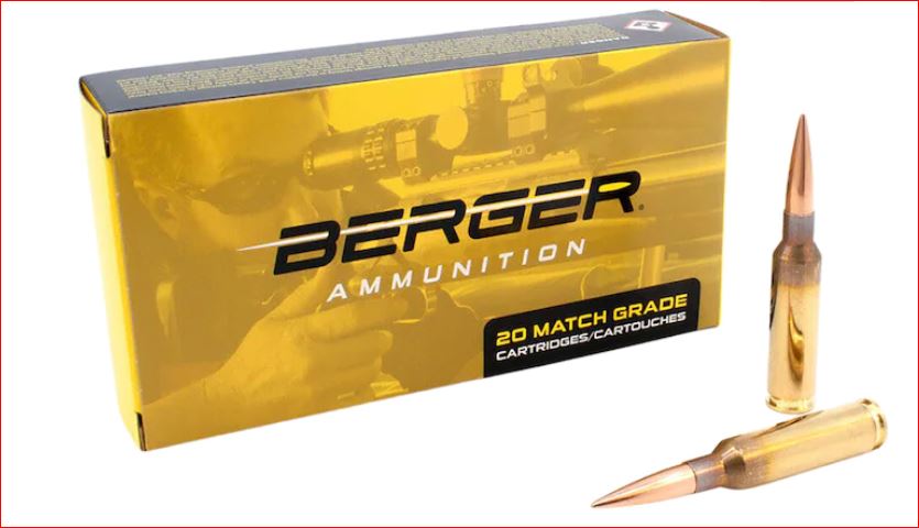 Berger 31091 Match Ammo 6.5 Creedmoor 153.5 Hybrid Target Box of 20