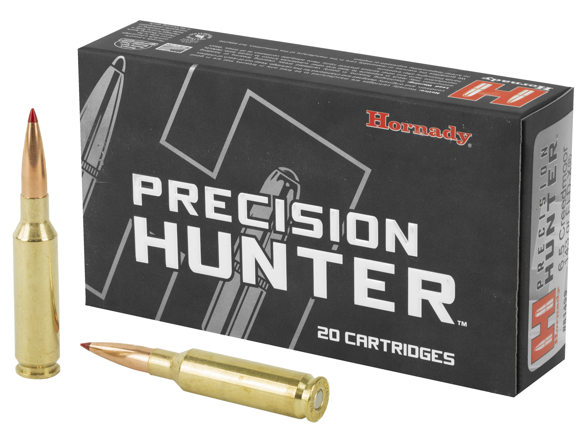 Hornady 81499 Precision Hunter Ammo 6.5 Creedmoor 143 Gr ELD-X Box of 20