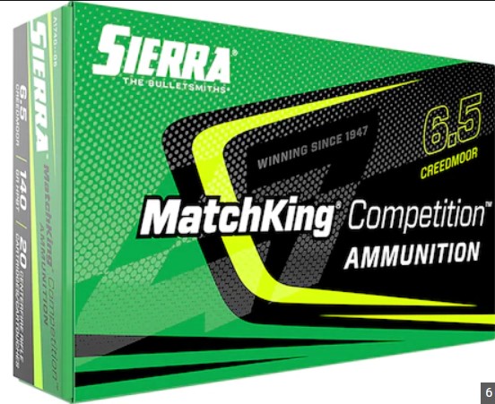 Sierra A1740-05 MatchKing Competition Ammo 6.5 Creedmoor 140Gr HPBT Box 20