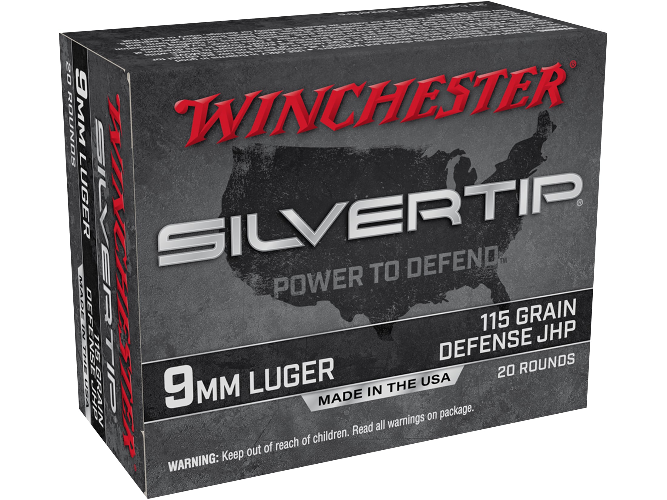 Winchester Silvertip Ammo 9mm Luger 115 Gr JHP Box 20 