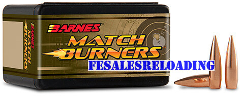 Barnes 30100 Match Burner Bullets 264 Cal 6.5mm .264 Dia 145 Gr Open Tip BT