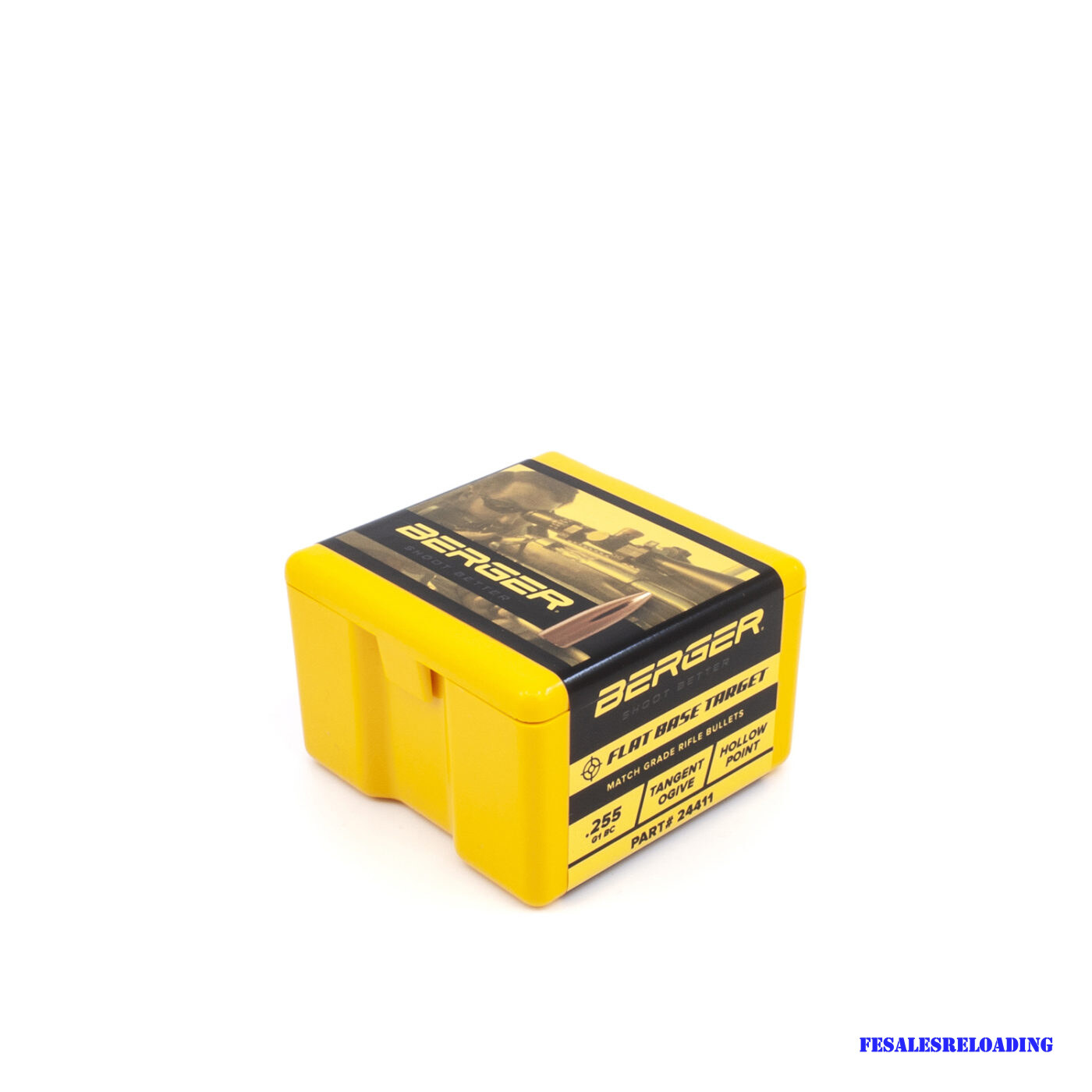 Berger 24411 Bullets 243 Caliber 6mm Dia 68 Gr HP Flat Base Target 100 Ct
