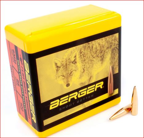 Berger 24323 Bullets 243 Cal .243 6mm Dia 88 Gr Varmint HPBT 100 Ct