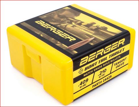 Berger 24425 Bullets 243 Cal .243 6mm 90 Gr Target HPBT 100 Ct