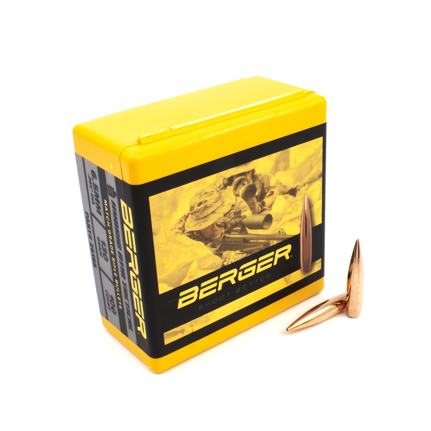 Berger 26195 Bullets 264 6.5mm Cal .264 Dia 130 Gr OTM Tactical HPBT 100 Ct