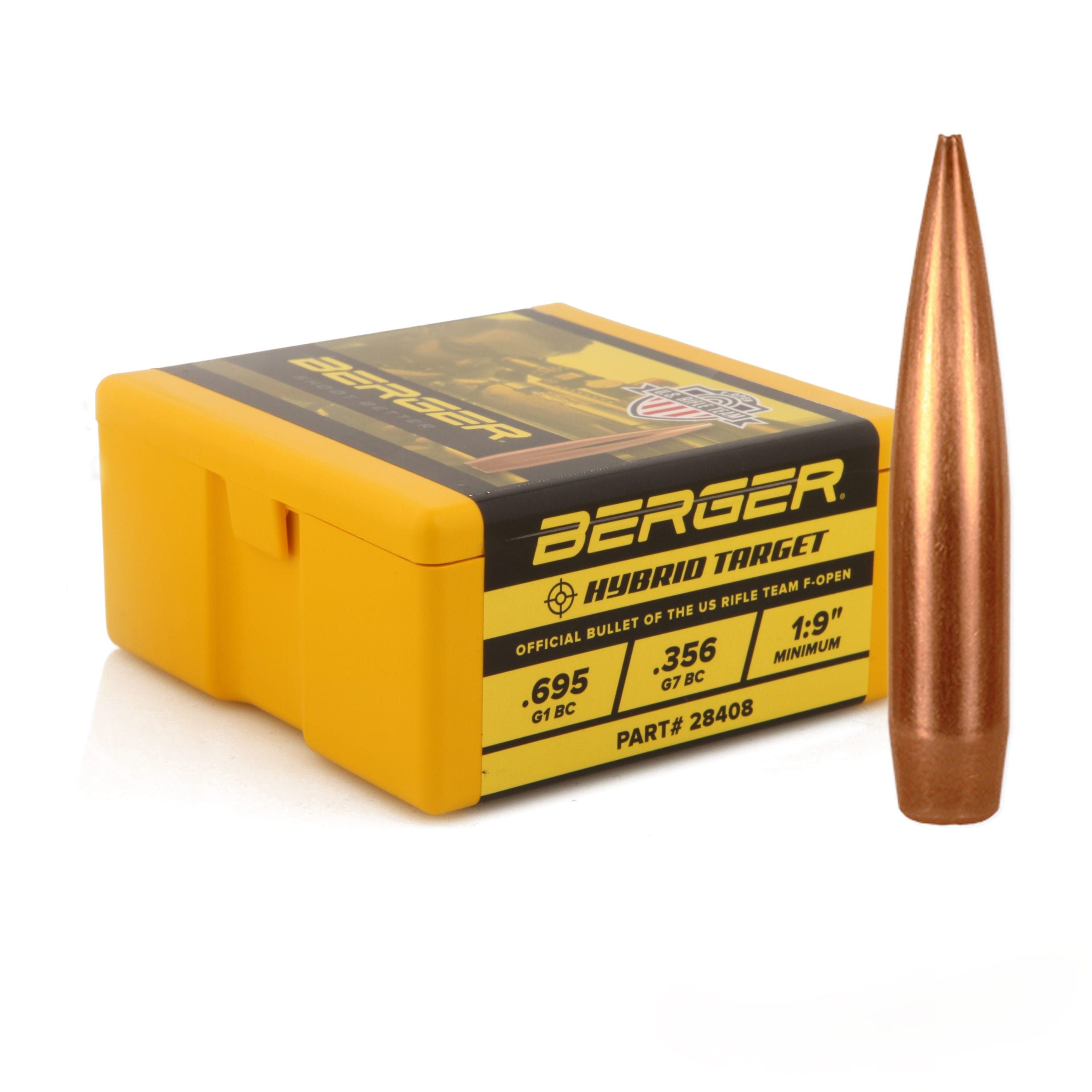 Berger 28408 Bullets 284 Cal 7mm .284 Dia 184 Gr Hybrid F-Open HPBT 100 Ct