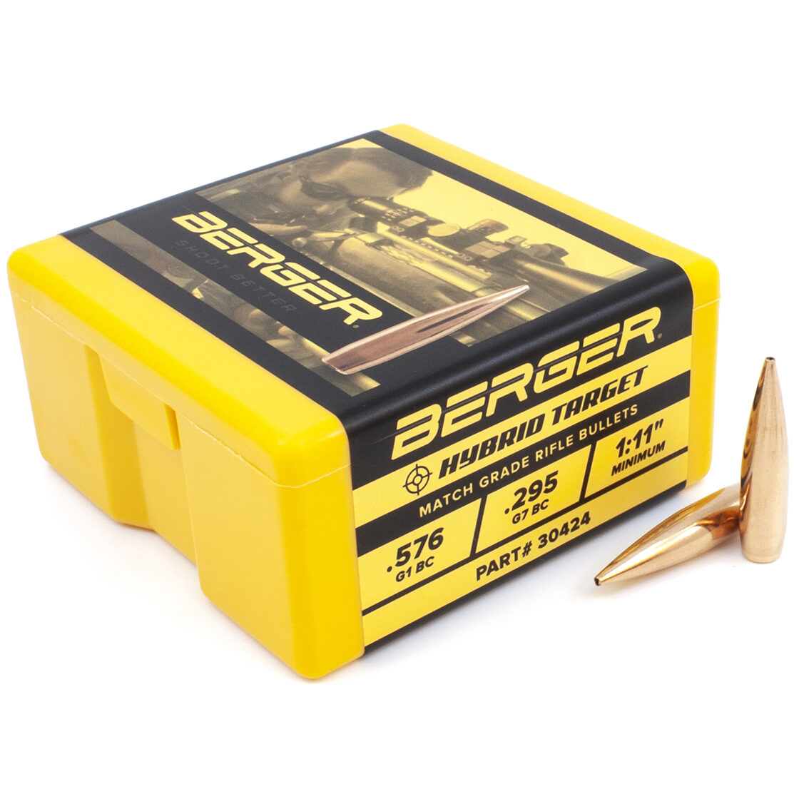 Berger 30424 Bullets 30 Cal .308 Dia 185 Gr Hybrid Target HPBT 100 Ct