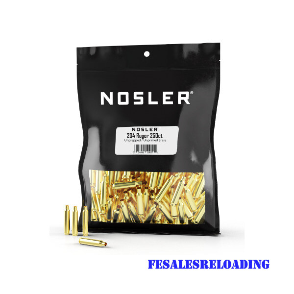 NOSLER BRASS 204 RUGER UNPRIMED BULK 250/BAG