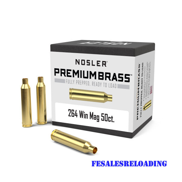 Nosler Brass 264 Winchester Mag Unprimed Box of 50