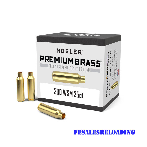Nosler Brass 300 Winchester Short Mag (WSM) Unprimed Box of 25