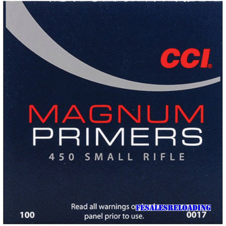 CCI 450 Small Rifle Magnum Primers Box of 100 (1 Tray of 100) #450
