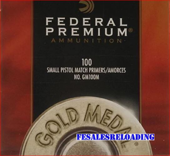 Federal GM100M Premium Small Pistol Gold Medal Match Primers 1 Tray of 100