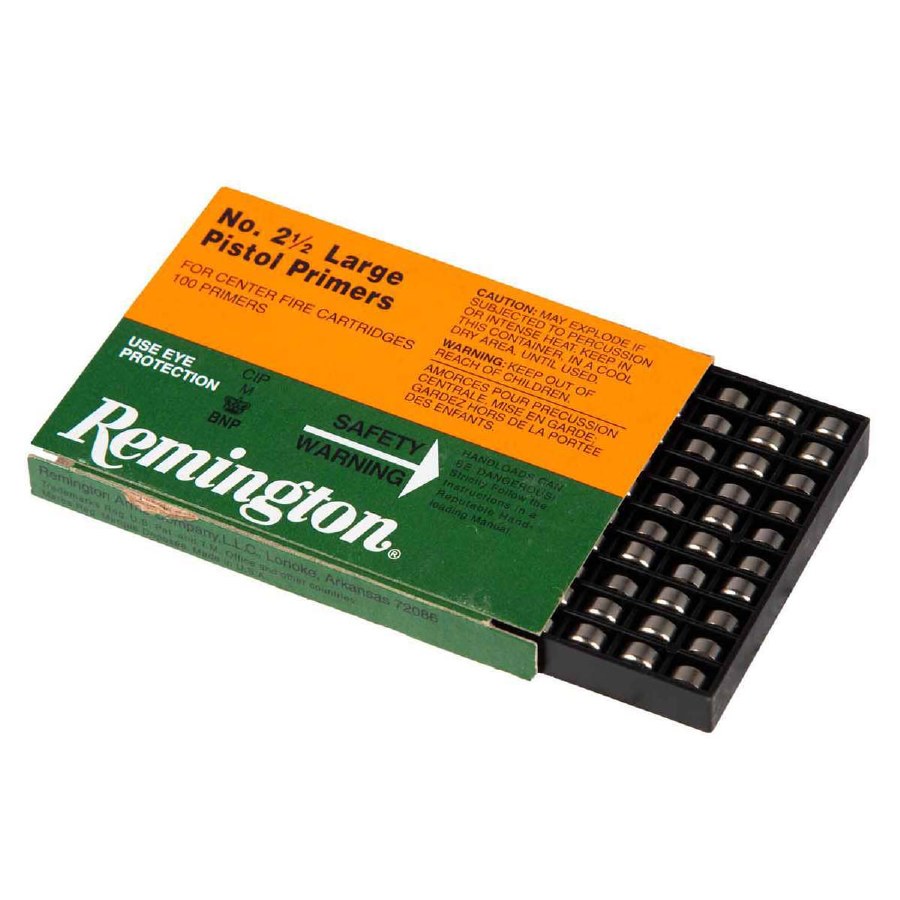 Remington 2-1/2 Large Pistol Primers 1 Tray of 100-img-0